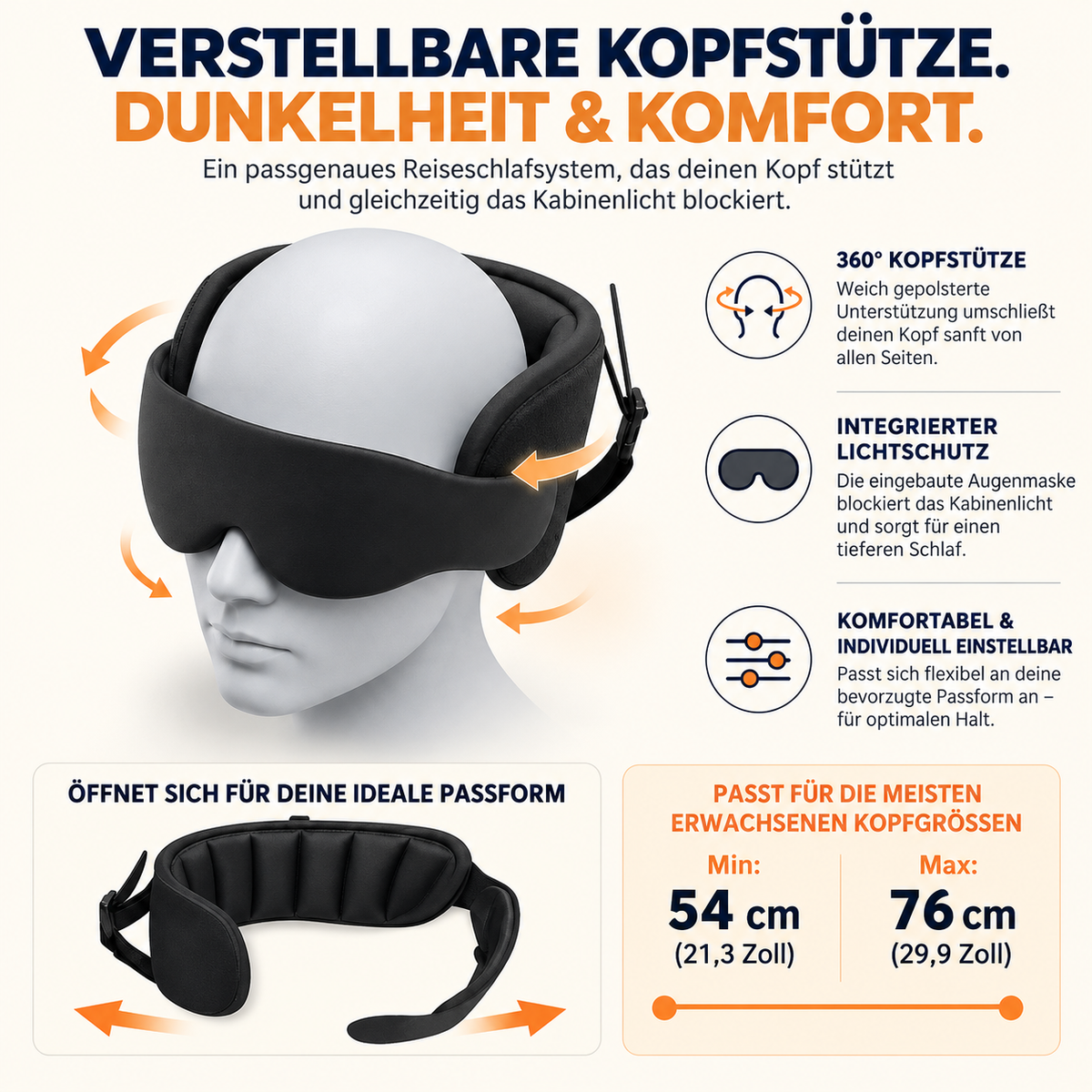 Jetnaro™ Reise-Schlafsystem mit Kopfstütze