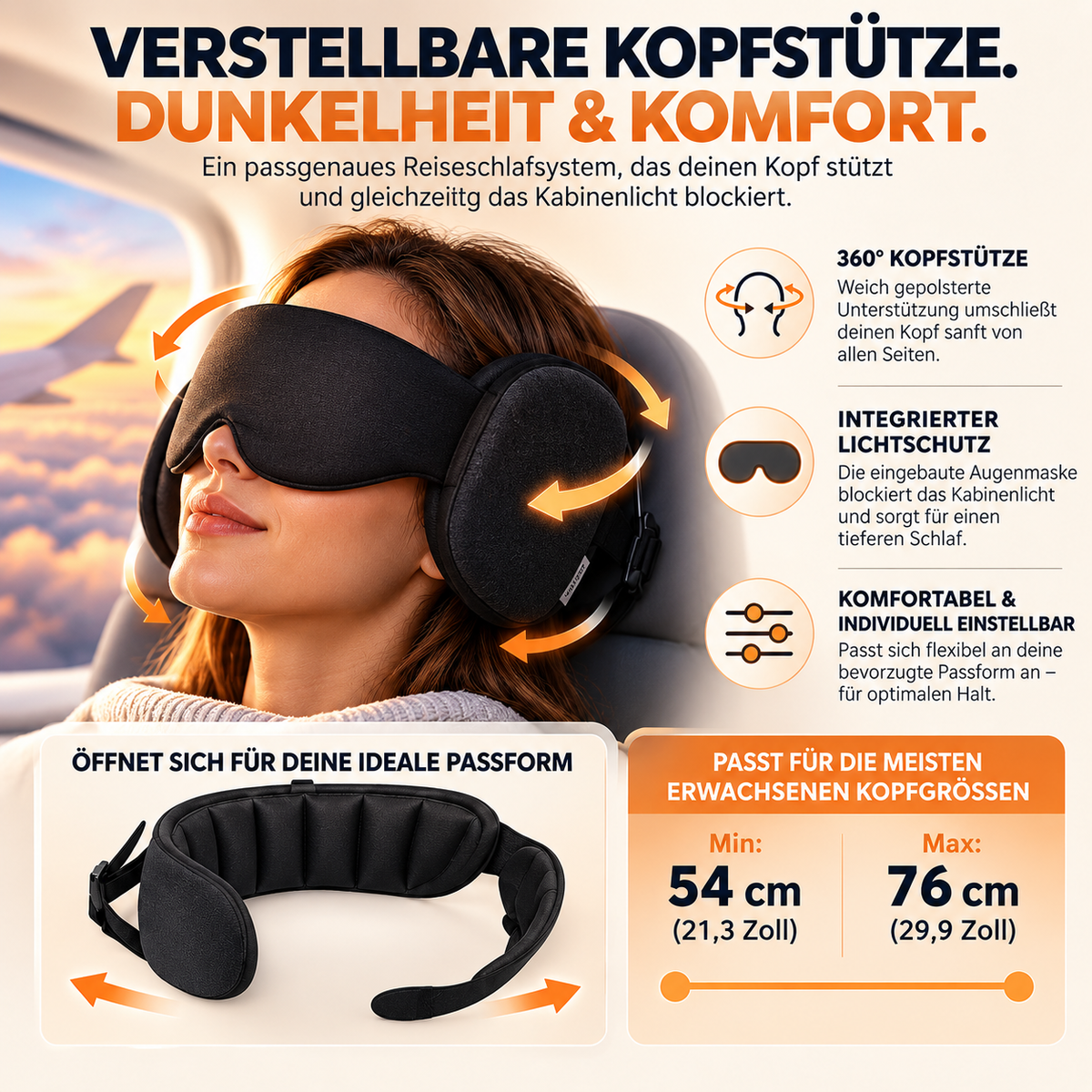 Jetnaro™ Reise-Schlafsystem mit Kopfstütze